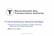 FY18 Preliminary Itemized Budget - Massachusetts …€¢ March 14 – April 9: Ongoing discussions with FMCB, Management, Stakeholders and MBTA Advisory Board • March 16: Secretary