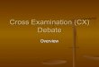 Cross Examination (CX) Debate · Affirmative Case Structure Topicality Founded on Definitions Significance Walls (Harms) frame the issue Plan/Solvency