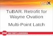 TuBAR Retrofit for Wayne Ovation Multi-Point Latch Figure 3 TuBAR ® Skirt Door Retrofit: Ovation Part # MPL-DWO-1 1. Place corner of Support Bracket(C) against corner of existing