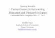 Opening Remarks Current Issues in Accounting Education …hujii/myweb/Semi 2012 Opening Remarks.pdf · Current Issues in Accounting Education and Research in Japan ... International