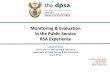 Monitoring & Evaluation in the Public Service RSA …unpan1.un.org/intradoc/groups/public/documents/cafrad/...Monitoring & Evaluation in the Public Service RSA Experience Ledule M