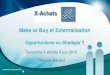 Make or Buy et Externalisation - Blog de X-Achats · >Make or Buy •Décider entre les alternatives de faire soi même, où de faire faire. •En fonction du sujet ou du contexte