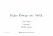 Digital Design with VHDL - Washington University in St. …pcrowley/cse/560/dd_vhdl.pdfPlan for Today • Announcement – Commentary due Wednesday – HW1 assigned today. Begin immediately!