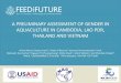 A PRELIMINARY ASSESSMENT OF GENDER IN AQUACULTURE … · A PRELIMINARY ASSESSMENT OF GENDER IN AQUACULTURE IN CAMBODIA, ... Lao PDR •Aquaculture is integrated with agricultural