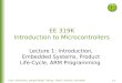 Chapter 1: Introduction, Embedded Systemsusers.ece.utexas.edu/~valvano/Volume1/L… · PPT file · Web view · 2017-01-17Introduction to Microcontrollers Lecture 1: Introduction,