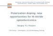 Polarization doping: new opportunities for III-nitride ... · 1 Polarization doping: new opportunities for III-nitride optoelectronics Sergey Yu. Karpov Workshop “Intensive Discussion
