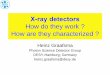 X-ray detectors - DESY PHOTON SCIENCEphoton-science.desy.de/e62/e190204/e190208/e190245/e...X-ray detectors How do they work ? How are they characterized ? Heinz Graafsma Photon Science