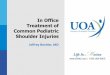 In Office Treatment of Common Pediatric Shoulder Injuries Office Treatment of Common Pediatric ... •Sprain or Tear – Ligament, Tendon ... •Rotator Cuff Tears