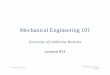 Mechanical Engineering 101 - UC Berkeley Department of ...courses.me.berkeley.edu/ME101/2012_me101_lecture_21plus.pdf · Control chart types • For quantitative, continuous variables