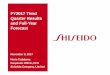 FY2017 Third Quarter Results and Full-Year Forecast 9, 2017 Norio Tadakawa Corporate Officer, CFO Shiseido Company, Limited FY2017 Third Quarter Results and Full-Year Forecast In this