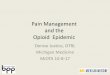 Pain Management and the Opioid Epidemic - MiOTA · Pain Management and the Opioid Epidemic Denise Justice, ... –Providing a new model for re-entry services ... • Respiratory depression