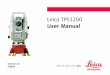 Leica TPS1200 - WordPress.com the type and serial number in your manual and always refer to this information ... Table of Contents TPS1200 7 8 Technical Data 166 ... Technical Reference