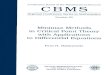 MINIMAX METHODS TO DIFFERENTIAL EQUATIONS · Rabinowitz, Paul H. Minimax methods in critical point theory with applications to ... Functionals with Symmetries and Index Theories 