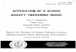 APPLICATION OF A SLUDGE GRAVITY THICKENING MODEL€¦ ·  · 2016-08-09APPLICATION OF A SLUDGE GRAVITY THICKENING MODEL Leo T. Mulcahy Peter Kos ... performance of secondary clarifiers