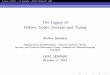 The Legacy of Hilbert, Gödel, Gentzen and Turing · Hilbert, G odel, Gentzen and Turing ... Bertrand Russell’s paradox (1901), ... The Legacy of Hilbert, Gödel, Gentzen and Turing