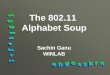 The 802.11 Alphabet Soup - WINLAB Home Pagesachin/presentations/802.11AlphabetSoup.pdf · Alphabet Soup Sachin Ganu ... Basic Service Set (BSS): a set of stations which communicate