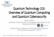 Quantum Technology 101: Overview of Quantum … · NSF CAE-R *Support from AFOSR ... – 250~ 1015bits ~ 100TB (10X Library of Congress), 2100~ 1030bits ~ 1017TB ... If Bob gets correct