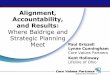 Alignment, Accountability, and Results Accountability, and Results: Where Baldrige and Strategic Planning Meet Paul Grizzell Lynne Cunningham Core Values Partners Kent Holloway Lifeline