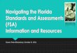 Navigating the Florida Standards and Assessments (FSA ... · Navigating the Florida Standards and Assessments (FSA) Information and Resources Ocean Palms Elementary- October 21, 2014