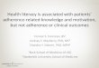 Health literacy is associated with patients’ literacy is associated with patients’ adherence-related knowledge and motivation, but not adherence or clinical outcomes Connor S