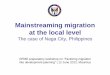 Mainstreaming migration at the local level - gfmd.org · Mainstreaming migration at the local level ... housing –Facilities for ... development planning with Naga City as pilot