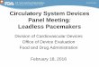 Circulatory System Devices Panel Meeting: Leadless Pacemakers€¦ · Circulatory System Devices Panel Meeting: Leadless Pacemakers ... In the case of today’s panel meeting, 