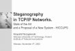 Steganography in TCP/IP Networks. - Instytut …krzysiek/pdf/steg-seminar-2003.pdf · Application layer Transport layer TCP/IP protocol suite ... Steganography in TCP/IP Networks