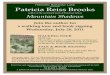 Historic Saranac Lake Patricia Reiss Brooks Saranac Lake presents Patricia Reiss Brooks author of the acclaimed book of historical fiction Mountain Shadows Event free and open to the