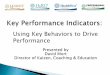 Using Key Behaviors to Drive Performance - Washington Performance Indicators... · those behaviors to drive performance ... A Key Performance Indicator (KPI) is a ... Compliance Another