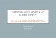 Wild Horse and BurrO Summit - Bureau of Land Management · • The National Wild Horse and Burro Summit was held in Salt Lake City, Utah on August 22 - 24, 2017 to ... the management