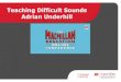 PLAIN COVER Teaching Difficult Sounds and image. Add … · and image. Add the Macmillan Education logo ... Teaching Difficult Sounds Adrian Underhill . ... We teachers and our methods