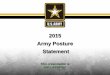 2015 Army Posture Statement€¦ · Army Posture Statement Purpose The primary purpose of the Army Posture Statement (APS) is to inform Congress and gain Congressional support for