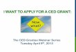 I WANT TO APPLY FOR A CED GRANT · I WANT TO APPLY FOR A CED GRANT: ... Tips and Strategies for Success ... be taken in the case of loan default to recover loan funds