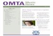 OMTA Music News - Oregon Music Teachers Association · OMTAMusic News Creativity and Fun ... There will be two master classes, ... dues, only OMTA student dues