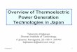Overview of Thermoelectric Power Generation Technologies ... · 01/04/2011 1 Overview of Thermoelectric Power Generation Technologies in Japan Takenobu Kajikawa, Shonan Institute