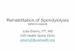 Rehabilitation of Spondylolysis - cme.uwisc.org Sherry... · Rehabilitation of Spondylolysis (what to expect) Julie Sherry, PT, MS UW Health Spine Clinic. jsherry2@uwhealth.org. 