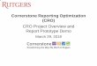 Cornerstone Reporting Optimization (CRO) Project... · • Student Accounting, ... A team of functional and technical experts that will ... the impact on the projects subledger and
