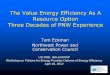 The Value Energy Efficiency As A Resource Option Three ... · The Value Energy Efficiency As A Resource Option Three Decades of PNW Experience US DOE, IEA and RAP Workshop on Policies