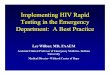 I l ti HIV R idImplementing HIV Rapid Testing in the ... · Testing in the EmergencyTesting in the Emergency Department: ... Advance Rapid HIVid HIV--1/2 Antibod1/2 Antibody Test