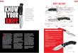 KNIVES KNIFE ANATOMY KNOW - Kilwell Sports · One-hand open/close: essential when one hand is ... and ease of re-sharpening ... are usually on pocket knives as a handy, all-purpose