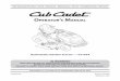 OperatOr s Manual - Cub Cadet CADET LLC, P.O. BOX 361131 CLEVELAND, OHIO 44136-0019 Printed In USA OperatOr’s Manual Safe Operation Practices • Set-Up • Operation • Maintenance