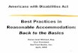 Best Practices in Reasonable Accommodation Practices in Reasonable Accommodation: ... central to the ordinary person’s daily life ... pot or refrigerator)