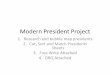 Modern President Project - robeson.k12.nc.us€¦ · Modern President Project 1. Research and bubble map presidents 2. Cut, Sort and Match Presidents Sheets 3. Free Write Attached
