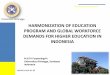 HARMONIZATION OF EDUCATION PROGRAM AND …conference.ntu.edu.sg/asaihl/Documents/PPTs/2_2 Ni Nyoman Tri.pdfHARMONIZATION OF EDUCATION PROGRAM AND GLOBAL WORKFORCE DEMANDS FOR HIGHER