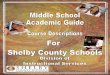 Shelby County Middle School Academic Guide · 2013-10-03 · Shelby County Middle School Academic Guide Revised October 2013 13 LANGUAGE ARTS OVERVIEW GRADE SIX - EIGHT Student Characteristics