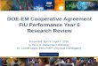 DOE-EM Cooperative Agreement FIU Performance Year … Up DOE FIU Year 6 Research... · DOE-EM Cooperative Agreement FIU Performance Year 6 ... Environmental Engineering Exp. Spring