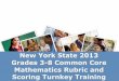 New York State 2013 Grades 3-8 Common Core … · Grades 3-8 Common Core Mathematics Rubric and Scoring Turnkey Training. ... Scoring versus Grading Scoring a state test is quite