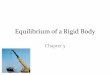 Equilibrium of a Rigid Body - kbofosu.com · CONDITIONS FOR RIGID-BODY EQUILIBRIUM •Recall forces acting on a particle •In contrast forces on a rigid body acting on a rigid body