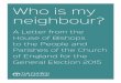 Who is my neighbour? - Welcome | The Church of England is my neighbour? A Letter from the House of Bishops to the People and Parishes of the Church of England for the General Election