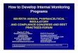 How to Develop Internal Monitoring Programs to Develop Internal Monitoring Programs SEVENTH ANNUAL PHARMACEUTICAL REGULATORY AND COMPLIANCE CONGRESS AND BEST PRACTICES FORUM ... Information